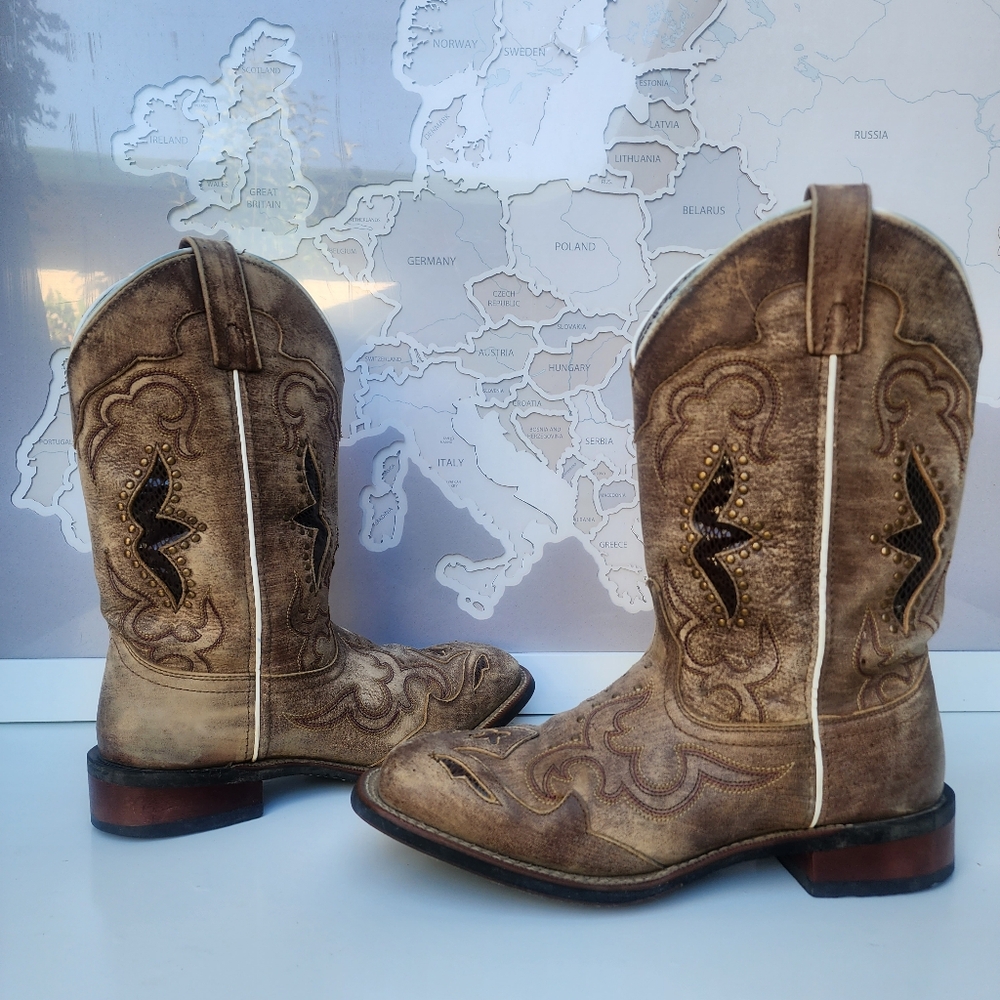 Laredo Spellbound Western Boots Goat Sanded Real Leather Size 9.5 - Picture 12 of 16